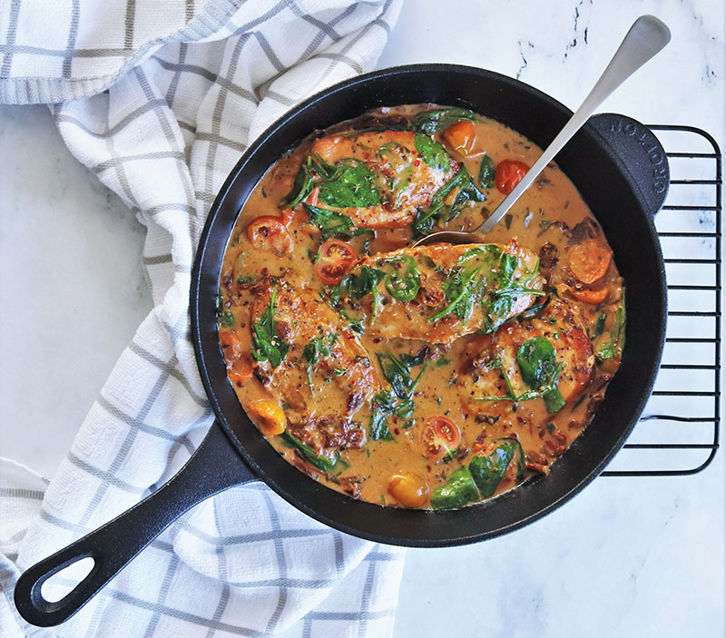 Creamy Chicken with Tomato and Spinach